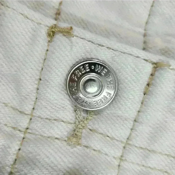 Women's Free People FP We The Free high waisted cotton shorts cream size small - Picture 2 of 8